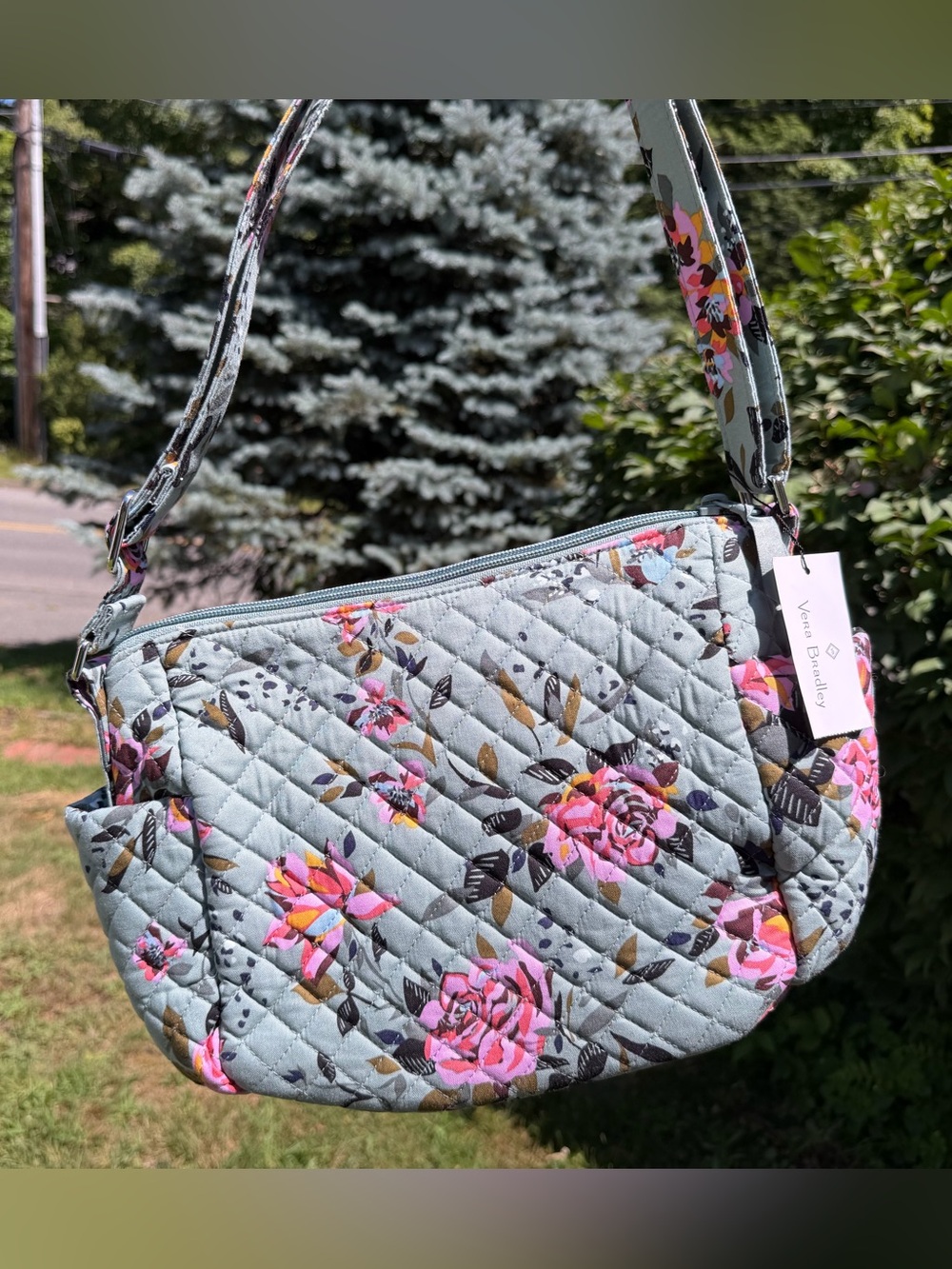 Vera Bradley On the Go Crossbody Rosy Outlook NWT Quilted Floral Shoulder Bag